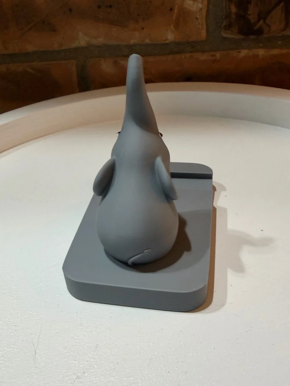 Hand Crafted 3D Printed Gray Elephant Phone Stand NWOT